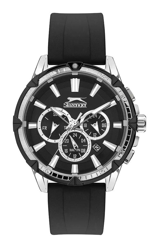 Slazenger SL.09.2090.2.01 Takvimli 41-45 mm Siyah Silikon Kordon Analog Erkek Kol Saati