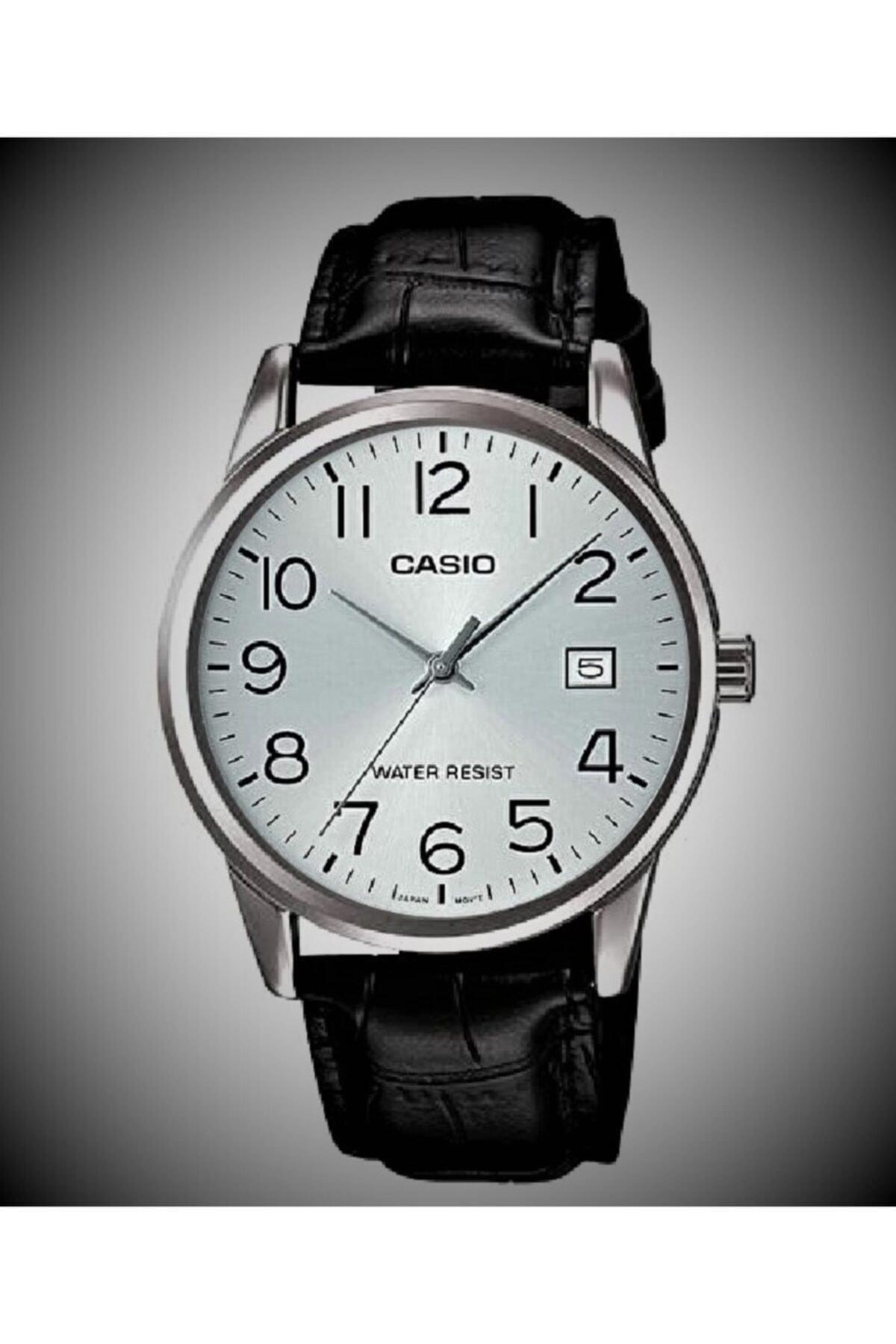 Casio MTP-V002L-7AVD Takvimli 37 mm Siyah Deri Kordon Analog Erkek Kol Saati