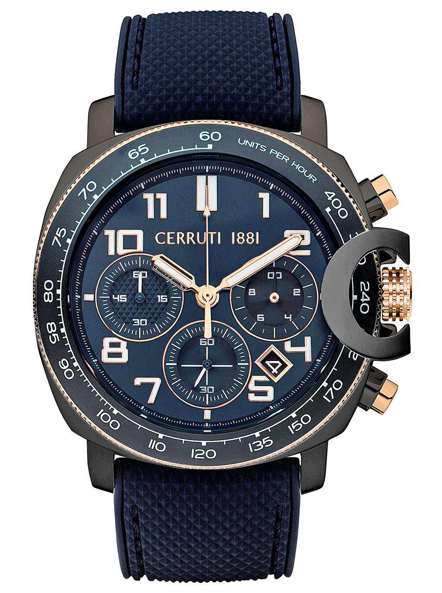 Cerruti 1881 CIWGO2206801 Takvimli 45 mm Lacivert Silikon Kordon Analog Erkek Kol Saati