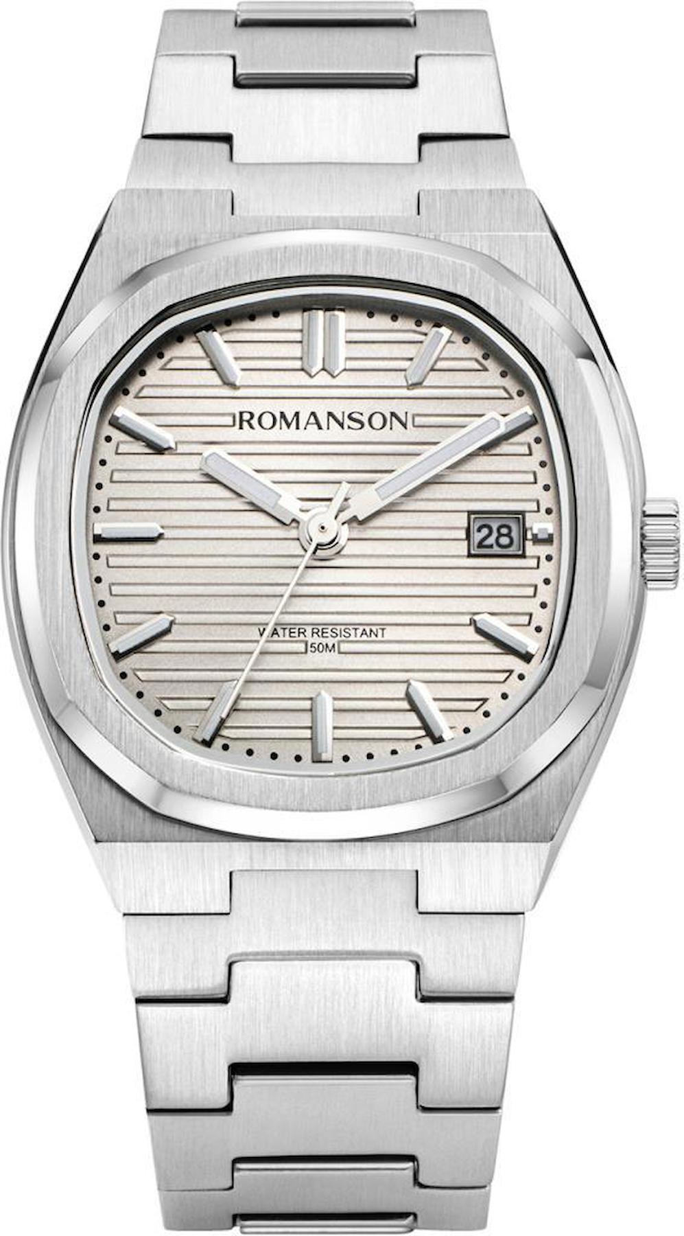 Romanson TMMM3BF008WWAA2W Takvimli 38 mm Çelik Kordon Analog Kol Saati