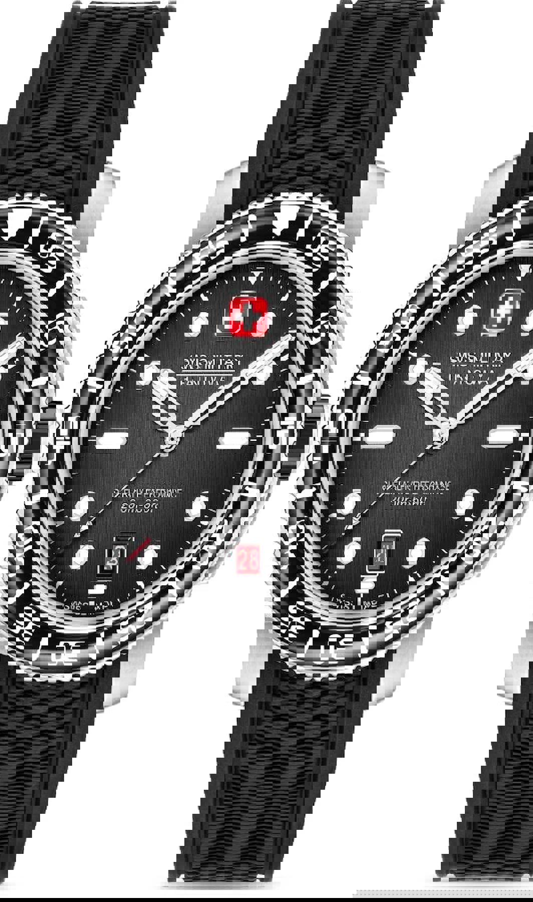 Swiss Military SMWGN0001701 Takvimli 44 mm Siyah Silikon Kordon Analog Erkek Kol Saati