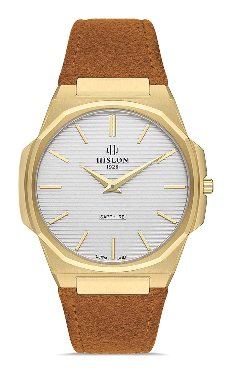 Hislon CL127G-02KG 40 mm Kahverengi Silikon Kordon Analog Erkek Kol Saati