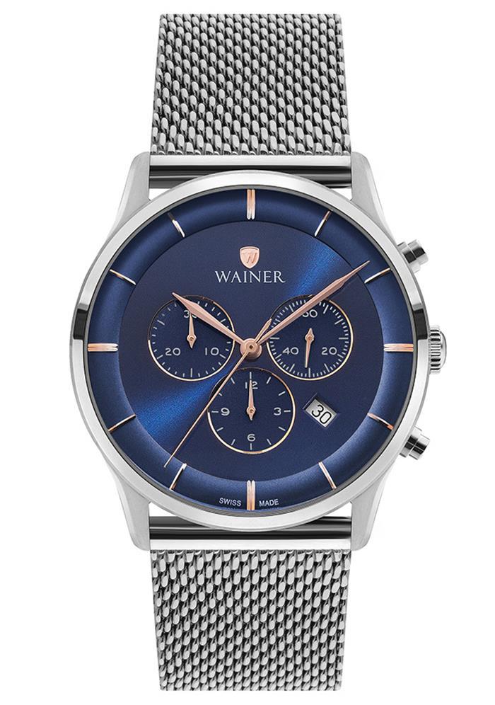 Wainer WA.19961-B Pusulalı Takvimli 43 mm Çelik Kordon Analog Erkek Kol Saati