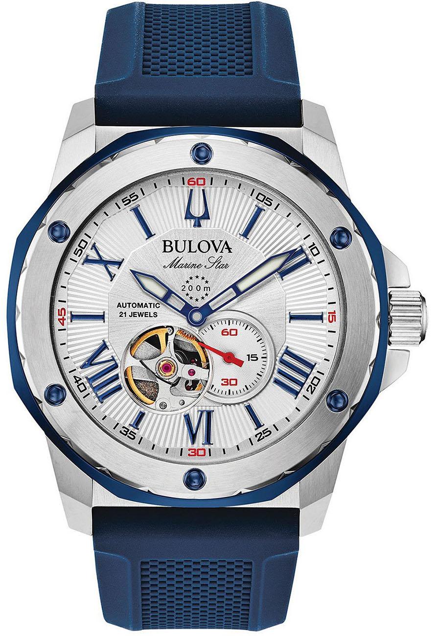 Bulova 98A225 44 mm Lacivert Silikon Kordon Analog Kol Saati