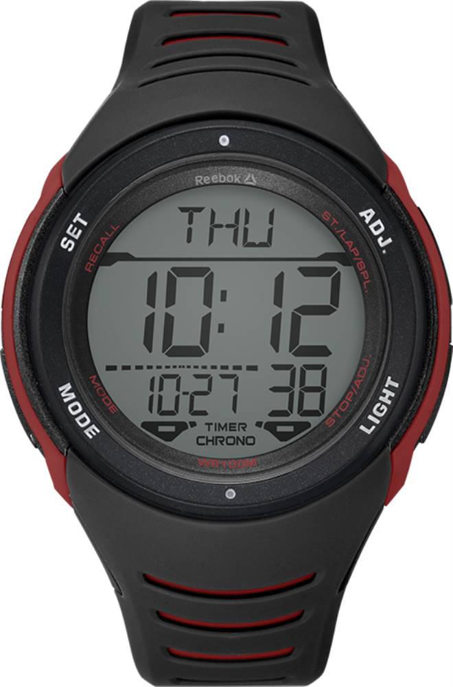 Reebok RD-VER-G9-PBPB-BR Takvimli 50 mm Kırmızı-Siyah Silikon Kordon Dijital Erkek Kol Saati