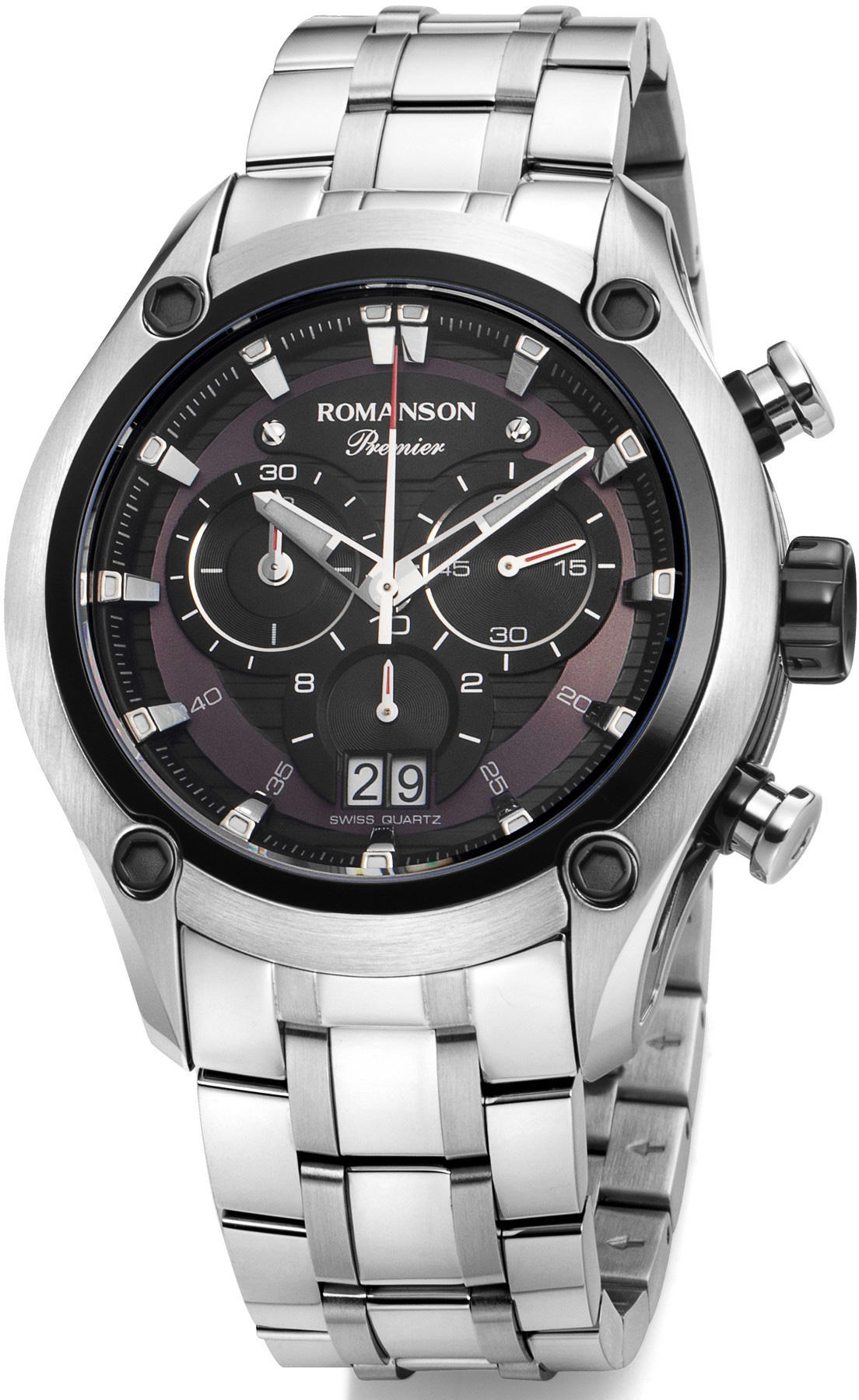 Romanson PA4258HM1DA32W Takvimli 44 mm Çelik Kordon Analog Kol Saati