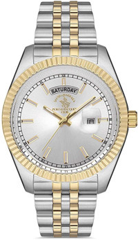 Santa Barbara Polo & Racquet Club SB.1.10229.7 Takvimli 44 mm Altın-Çelik Kordon Analog Erkek Kol Saati