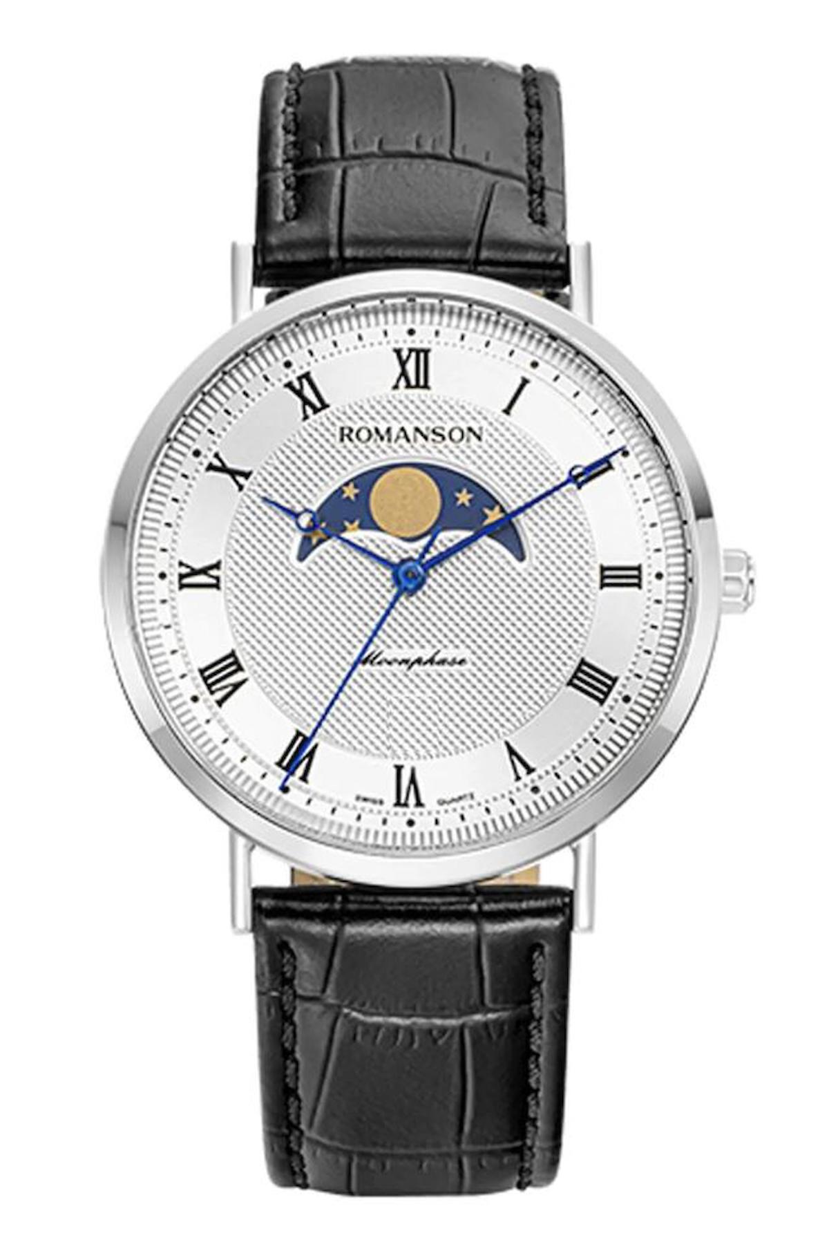 Romanson TL1B24FMBWAS5U 39 mm Siyah Deri Kordon Analog Erkek Kol Saati