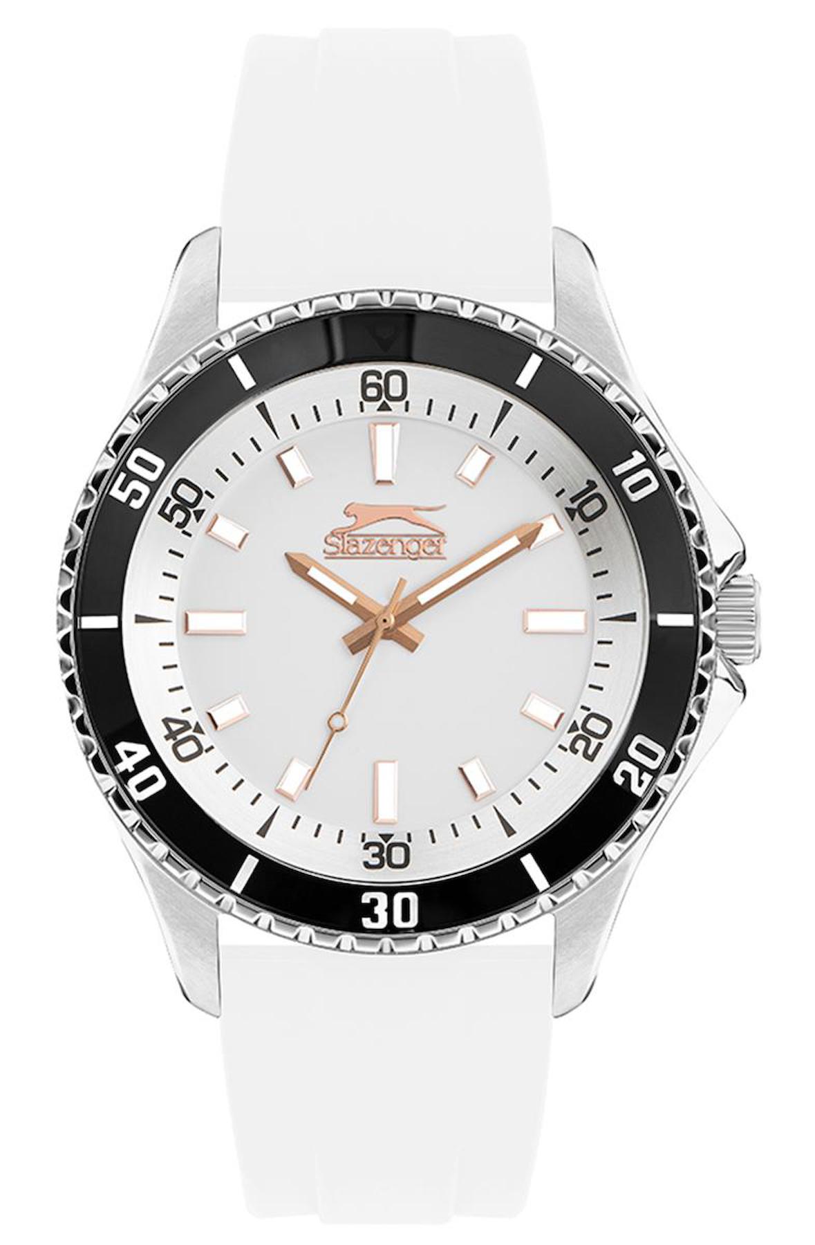 Slazenger SL.09.2314.1.06 42 mm Beyaz Silikon Kordon Analog Erkek Kol Saati