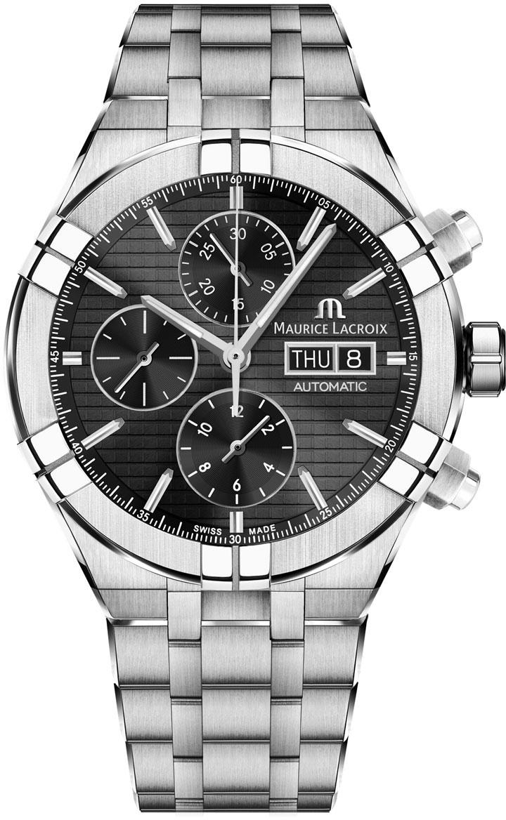 Maurice Lacroix ML-AI6038SS002330-1 Takvimli 44 mm Çelik Kordon Analog Erkek Kol Saati