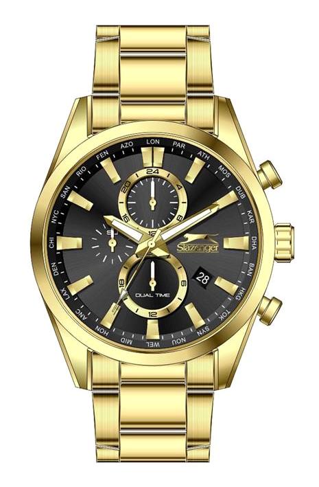Slazenger SL.09.2058.2.03 Takvimli 44 mm Altın Metal Kordon Analog Erkek Kol Saati