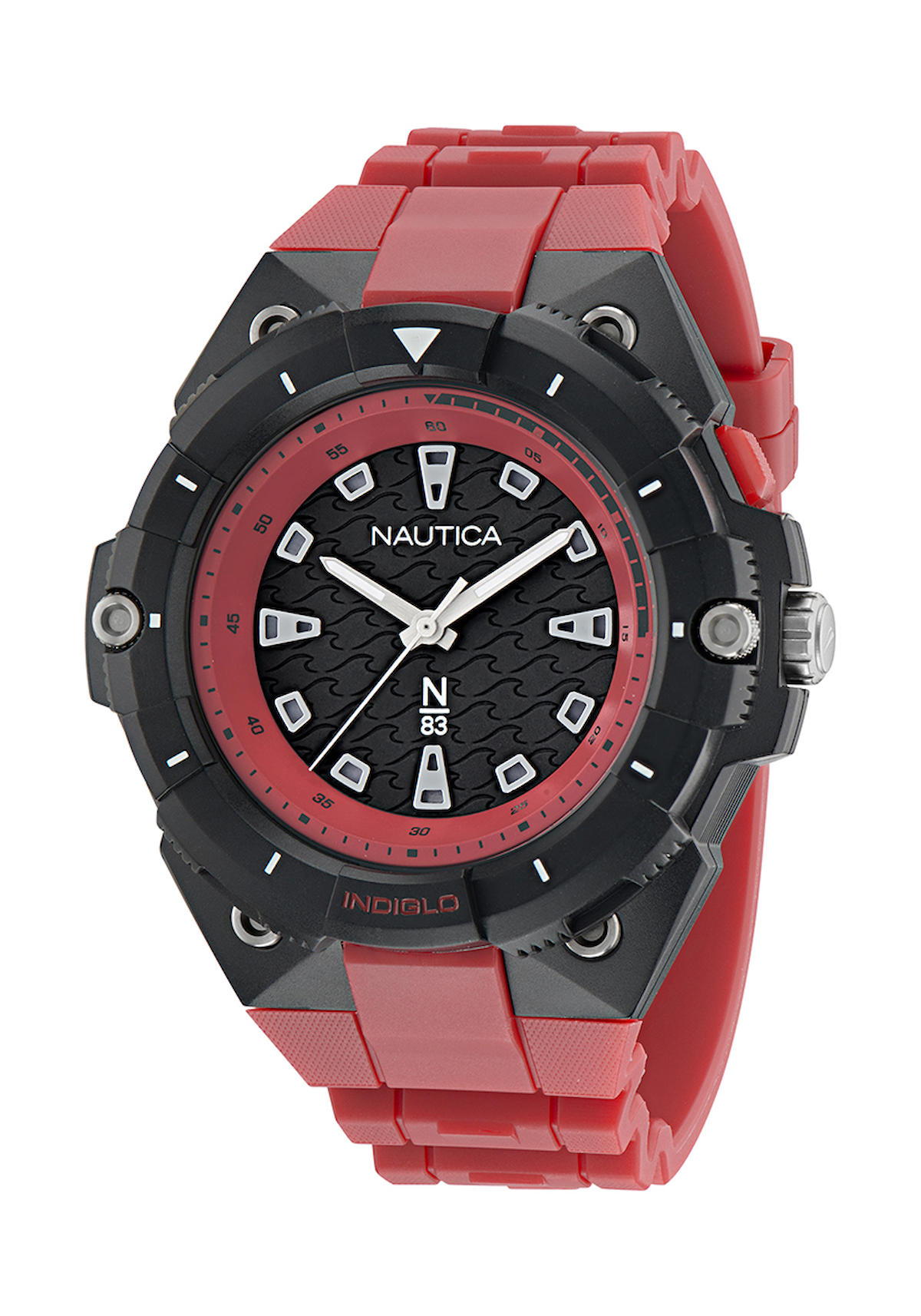 Nautica NAPCNS406 47 mm Kırmızı Poliüretan Kordon Analog Erkek Kol Saati