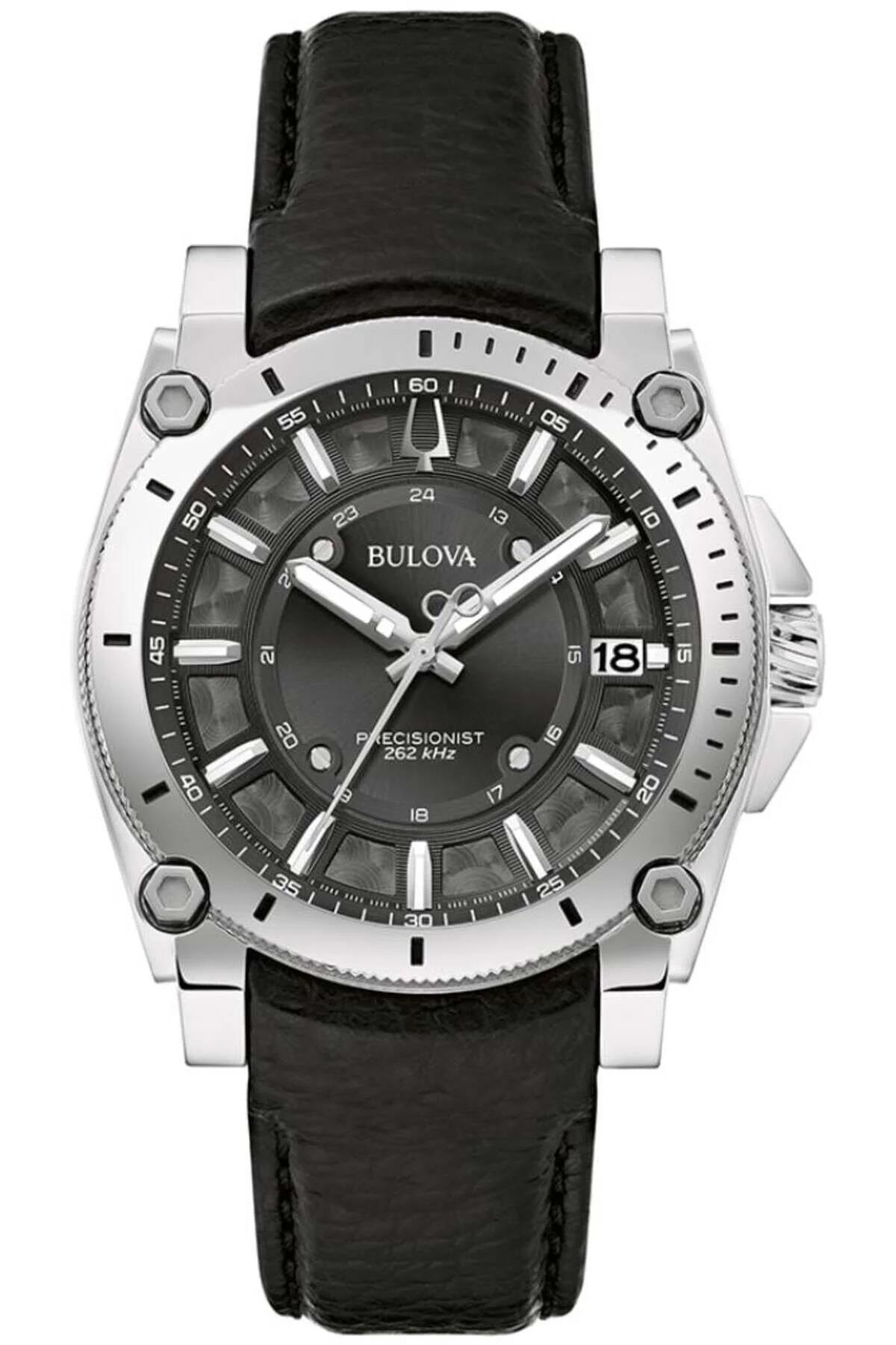 Bulova 96B416 Takvimli 40 mm Siyah Deri Kordon Analog Kol Saati