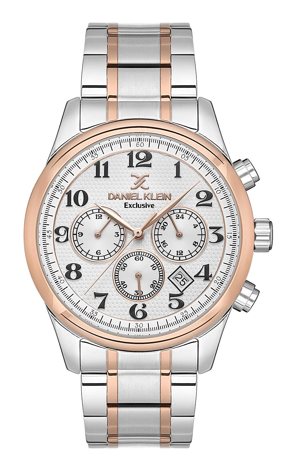Daniel Klein DK.1.13637-5 Takvimli 42 mm Beyaz-Rose Gold Çelik Kordon Analog Erkek Kol Saati
