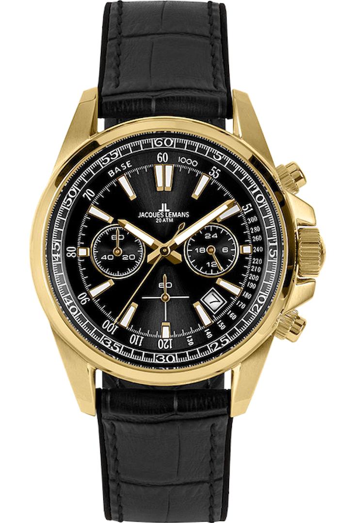 Jacques Lemans LİVERPOOL 1-2117E Pusulalı Takvimli 44 mm Siyah Çelik Kordon Analog Erkek Kol Saati