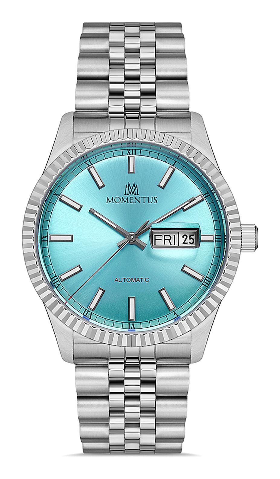 Momentus TM347S-10SS Takvimli 41 mm Çelik Kordon Analog Erkek Kol Saati