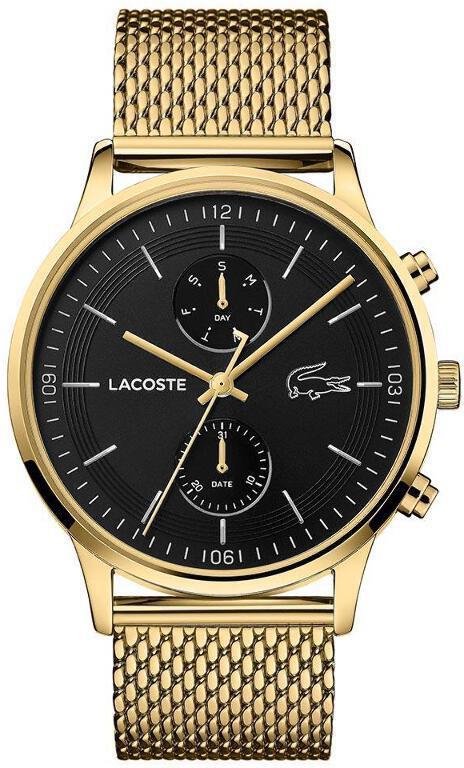 Lacoste LAC2011098 Takvimli 44 mm Altın Çelik Kordon Analog Erkek Kol Saati