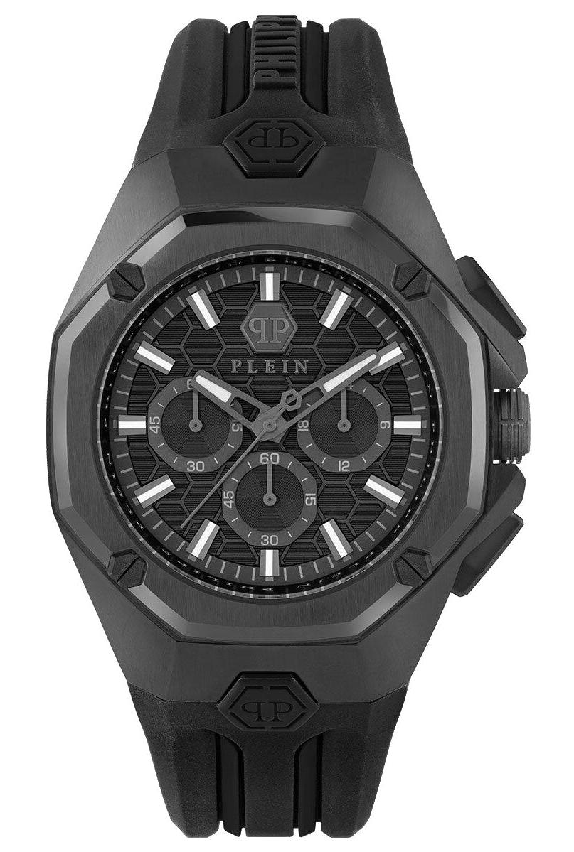 Philipp Plein PWTBA0623 Takvimli 45 mm Siyah Silikon Kordon Analog Erkek Kol Saati