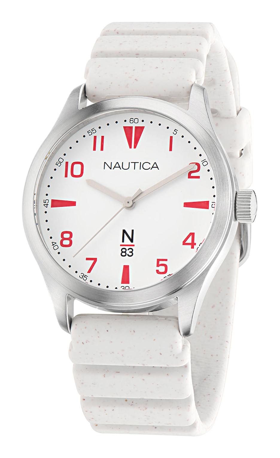 Nautica NAPHBS403 Takvimli 42 mm Beyaz Silikon Kordon Analog Erkek Kol Saati