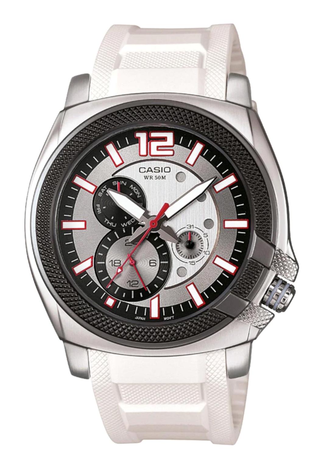 Casio MTP-1316B-8AVDF Takvimli Beyaz Silikon Kordon Analog Erkek Kol Saati