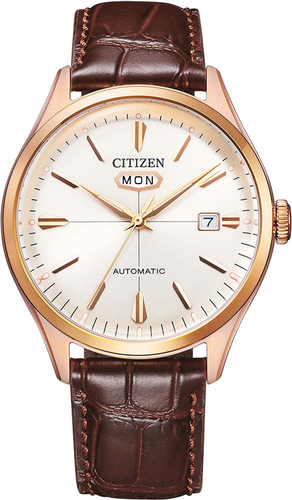 Citizen NH8393-05AE Takvimli 40 mm Kahverengi Deri Kordon Analog Erkek Kol Saati