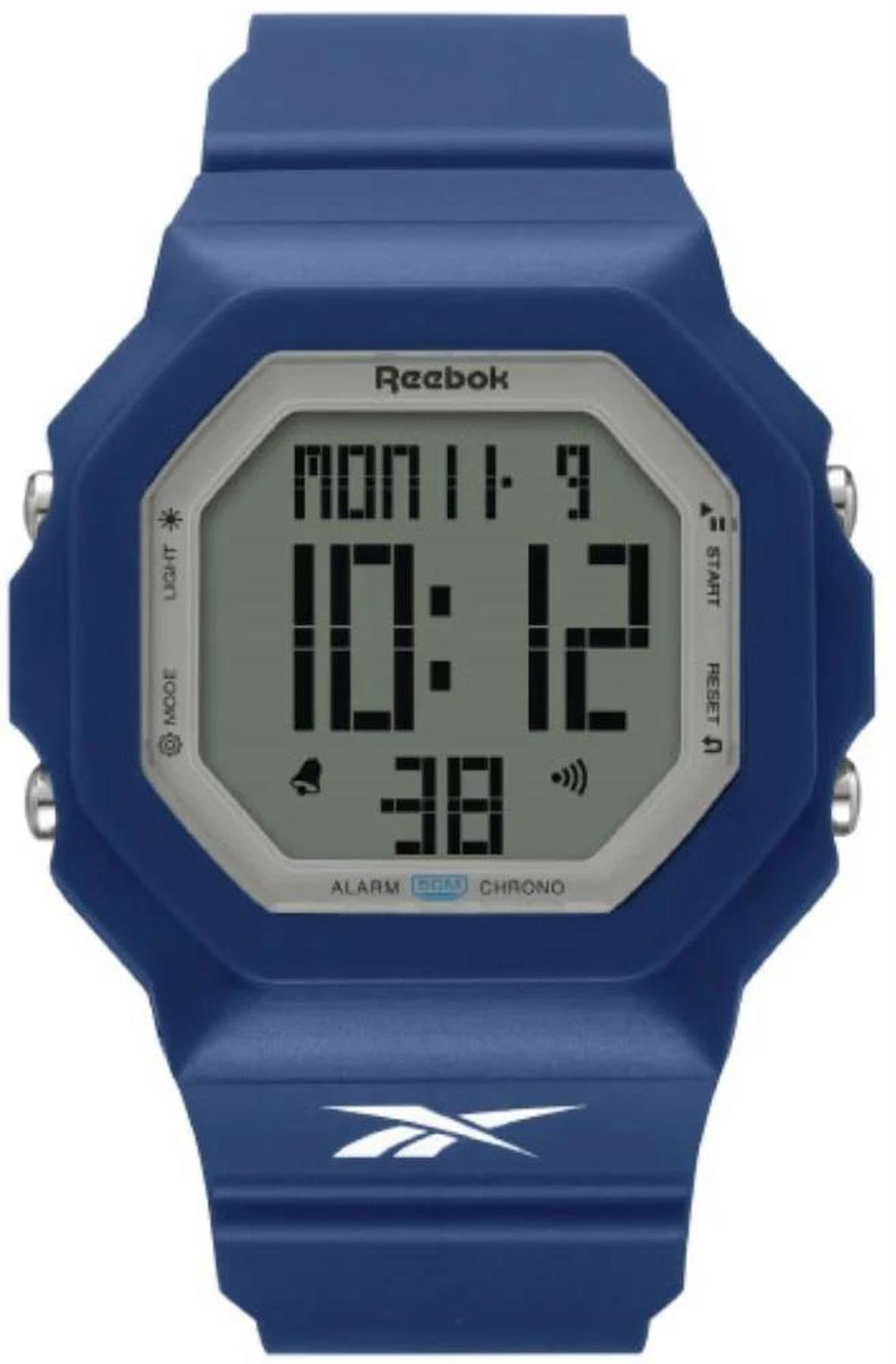 Reebok RV-TRU-U9-PNPN-WW Takvimli 43 mm Lacivert Silikon Kordon Dijital Erkek Kol Saati