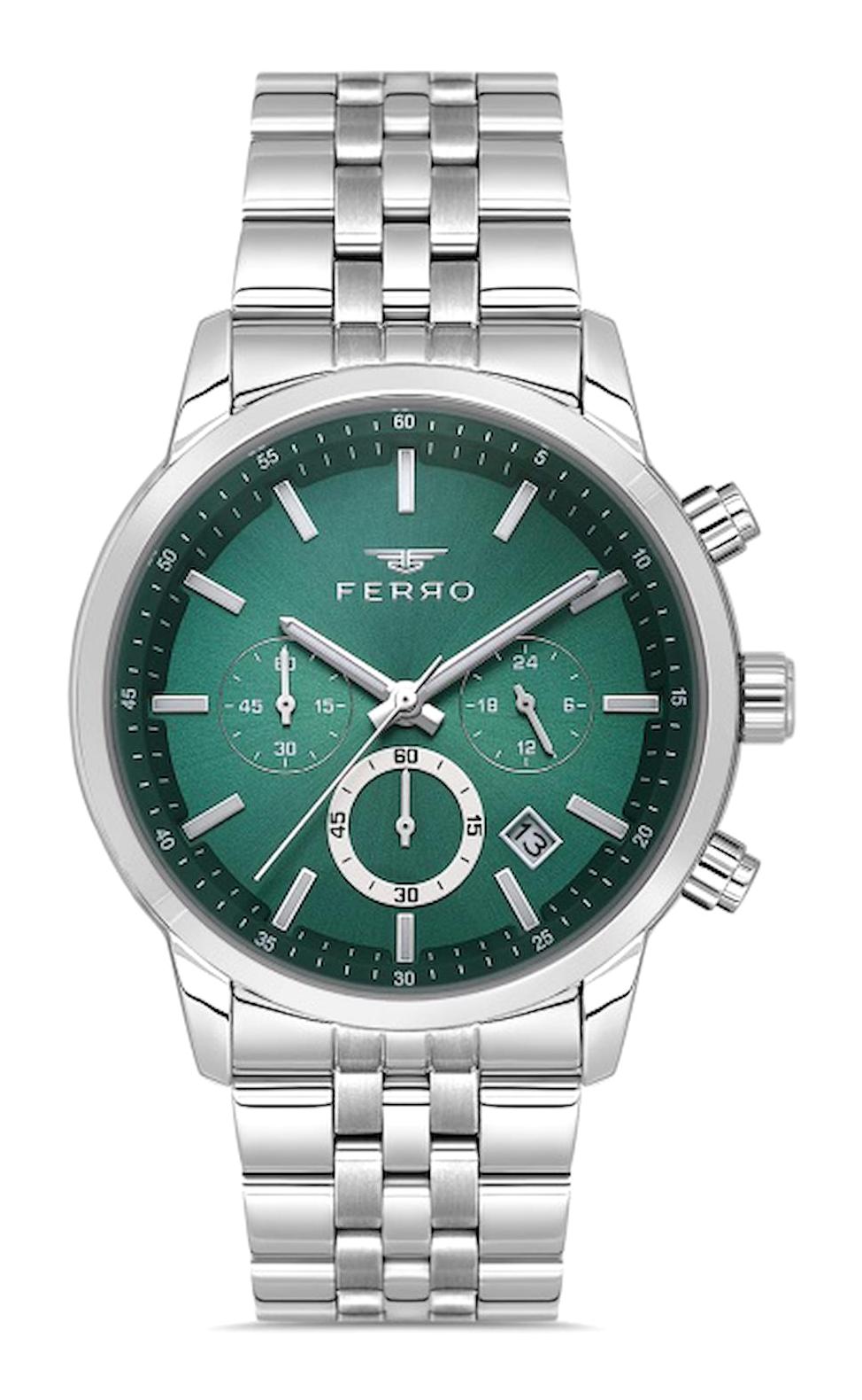 Ferro FM31369A-A6 Takvimli 44 mm Metal Kordon Analog Erkek Kol Saati