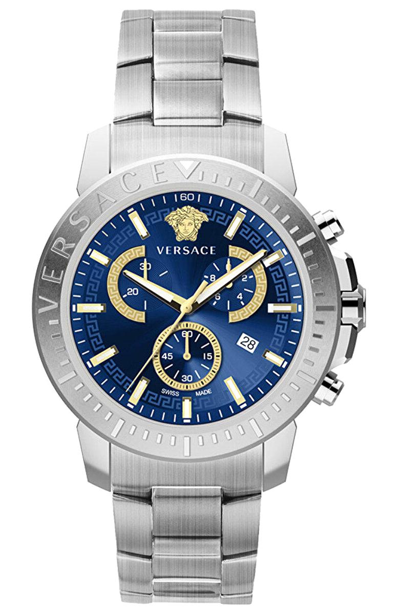 Versace VRSCVE2E00721 Takvimli 45 mm Çelik Kordon Analog Erkek Kol Saati