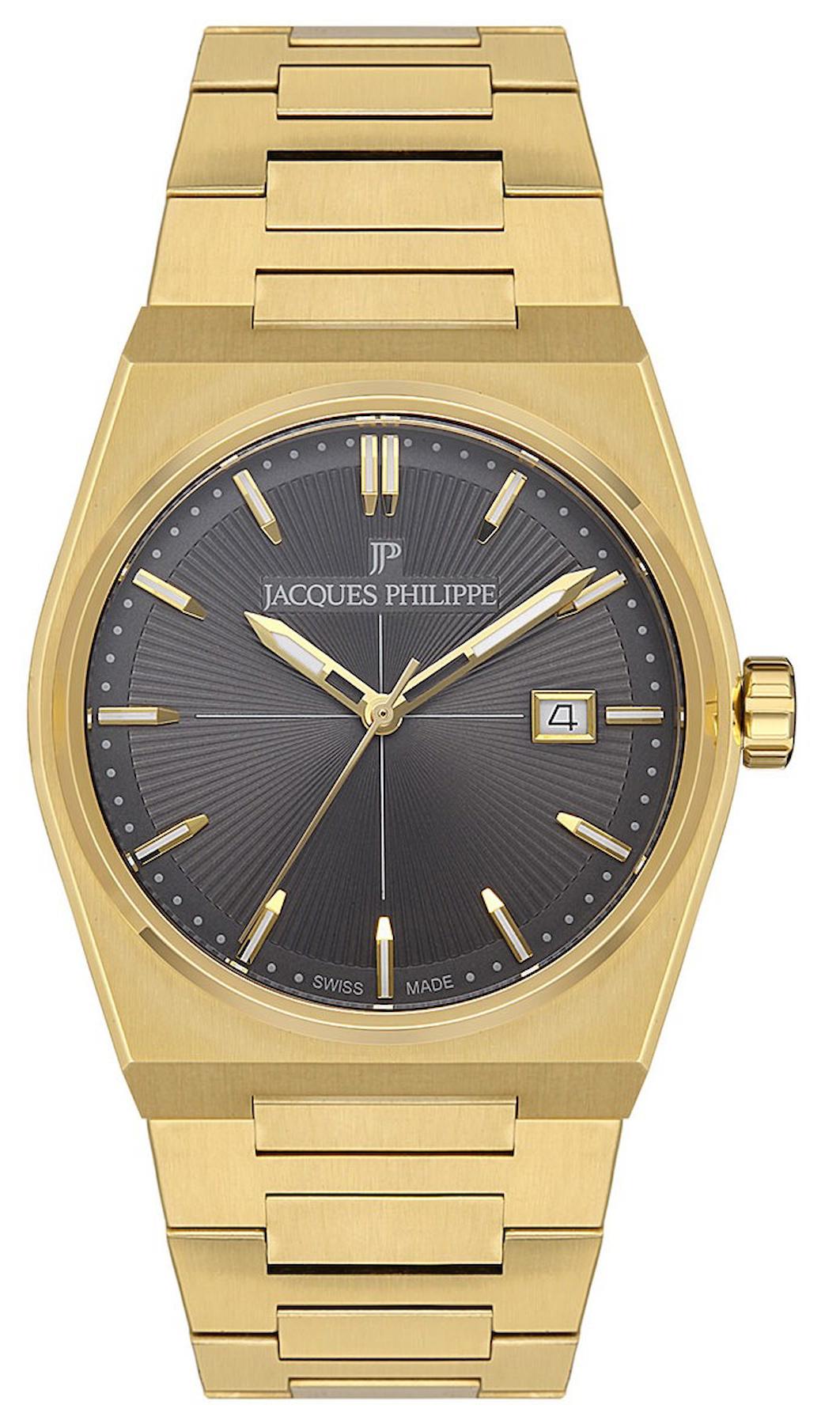 Jacques Philippe JPQGS422344 Takvimli 40 mm Altın Çelik Kordon Analog Erkek Kol Saati