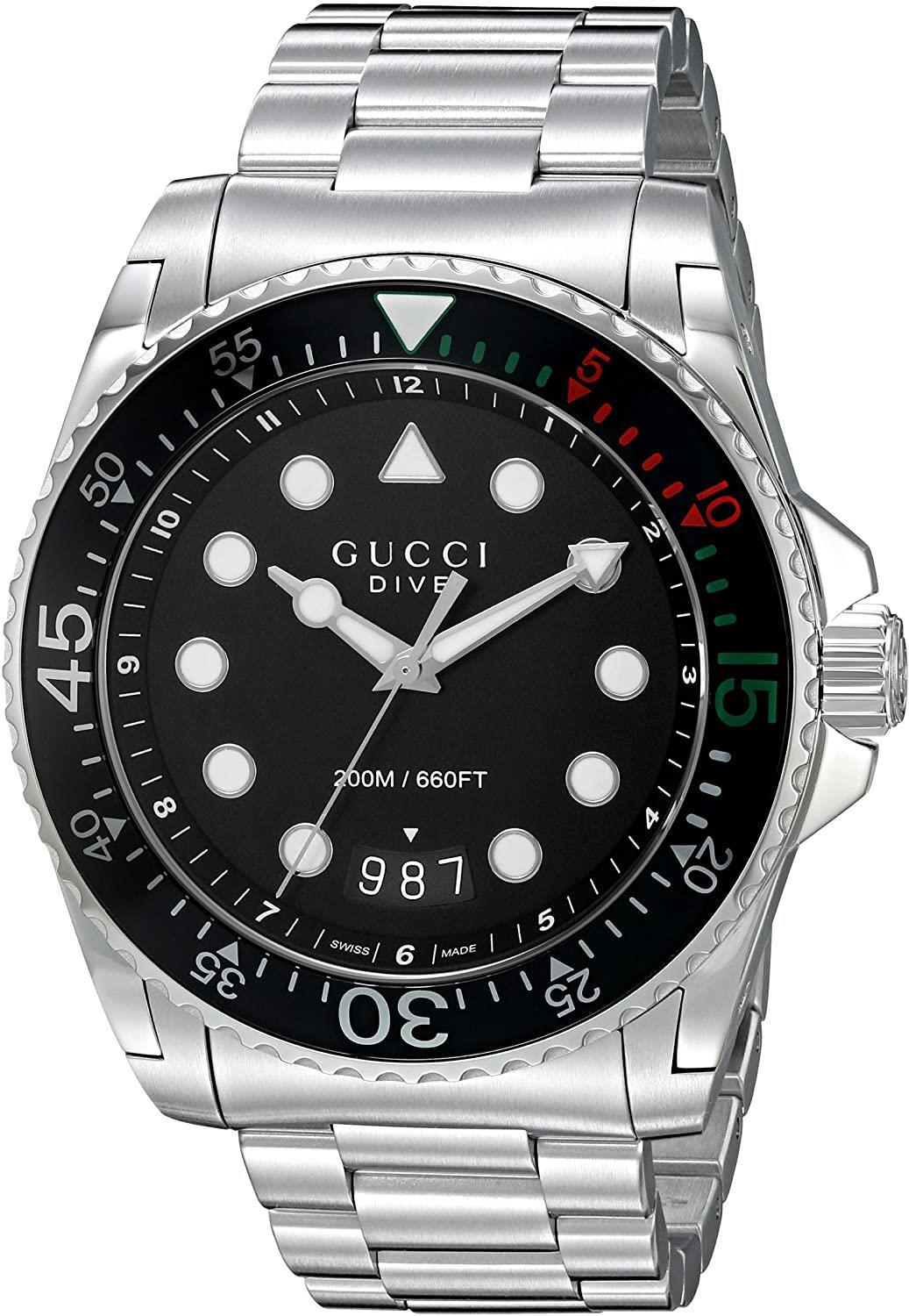 Gucci YA136208A 45 mm Çelik Kordon Analog Erkek Kol Saati