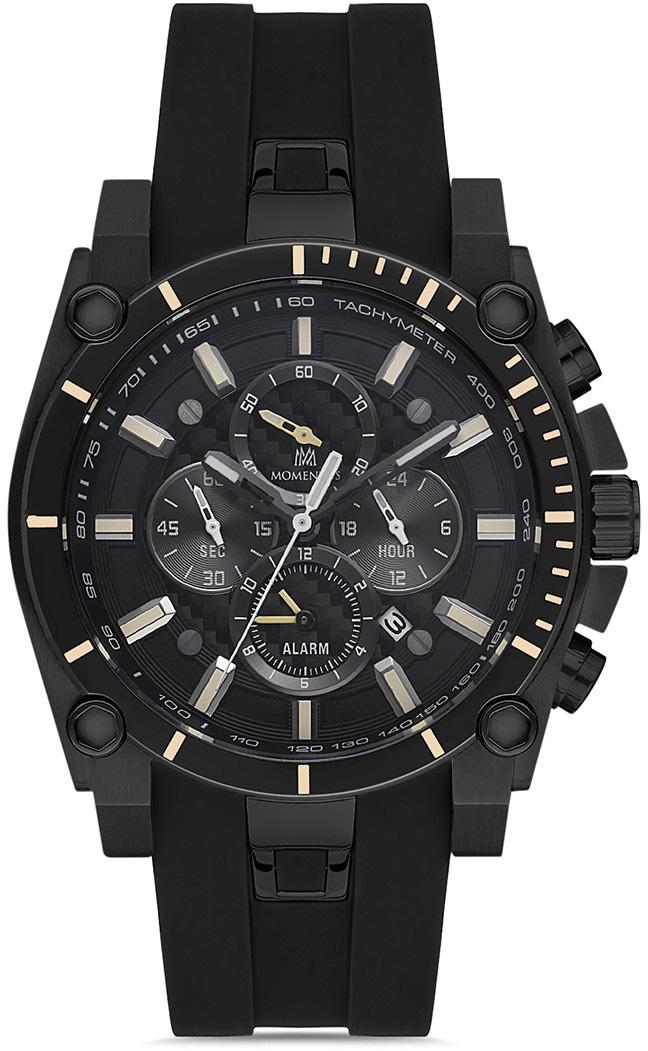 Momentus X900B-04BB Takvimli 44 mm Siyah Silikon Kordon Analog Erkek Kol Saati