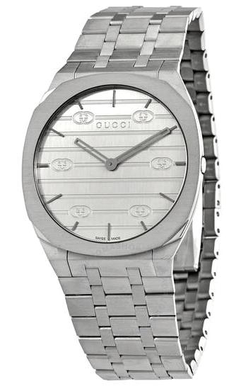 Gucci YA163407 38 mm Çelik Kordon Analog Erkek Kol Saati