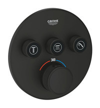 Grohe Grohtherm 29508KF0 Krom Çevirmeli Ankastre Yuvarlak Banyo Bataryası Siyah