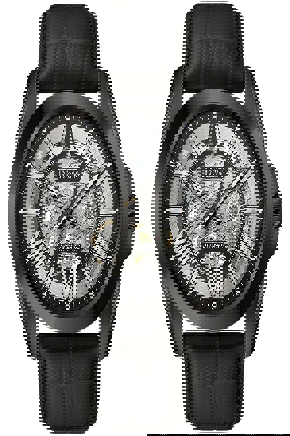 Bulova 98A304 43 mm Siyah Deri Kordon Analog Erkek Kol Saati