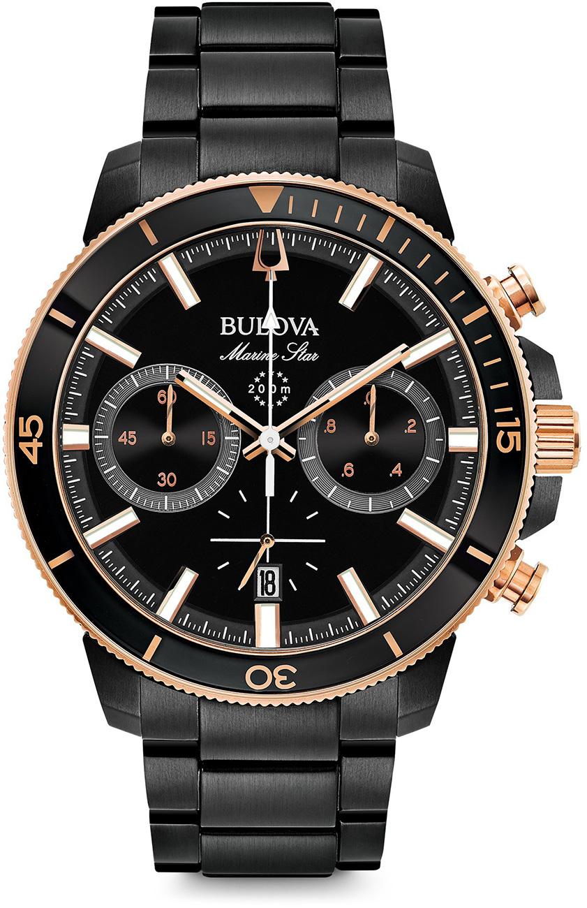Bulova 98B302 Takvimli 45 mm Siyah Çelik Kordon Analog Kol Saati