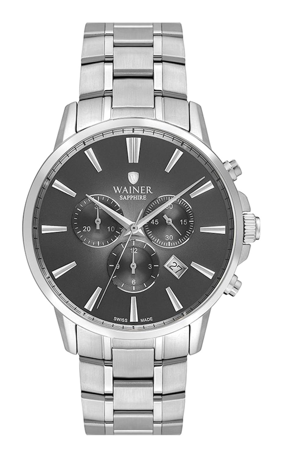 Wainer WA.19333-C Pusulalı Takvimli 43 mm Çelik Kordon Analog Kol Saati