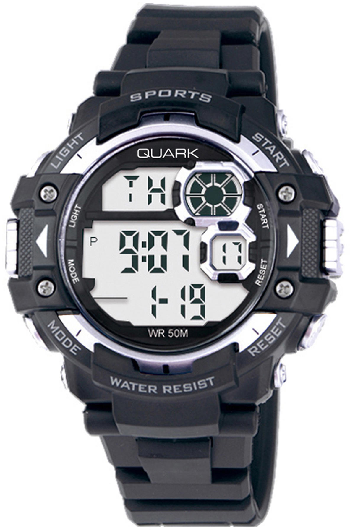 Quark QU-336G-2 Takvimli 41 mm Siyah Silikon Kordon Analog Kol Saati