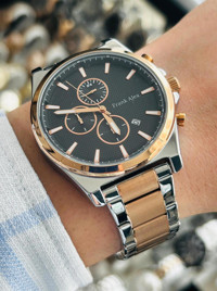 Frank Alex FA.G11500FM.02 Takvimli 43 mm Gri-Rose Gold Çelik Kordon Analog Erkek Kol Saati