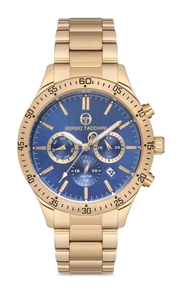 Sergio Tacchini ST.1.10102.4 Takvimli 43 mm Altın Çelik Kordon Analog Erkek Kol Saati