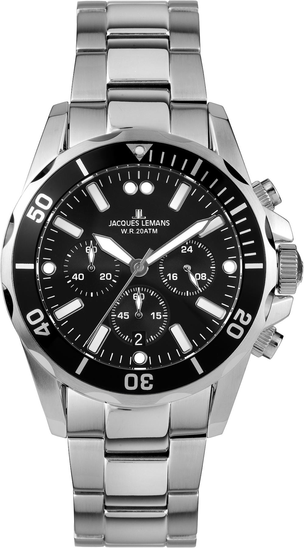 Jacques Lemans LİVERPOOL 1-2091F Takvimli 44 mm Çelik Kordon Analog Erkek Kol Saati