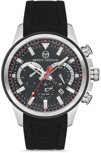 Sergio Tacchini ST.1.10128.1 Takvimli 44 mm Siyah Silikon Kordon Analog Kol Saati