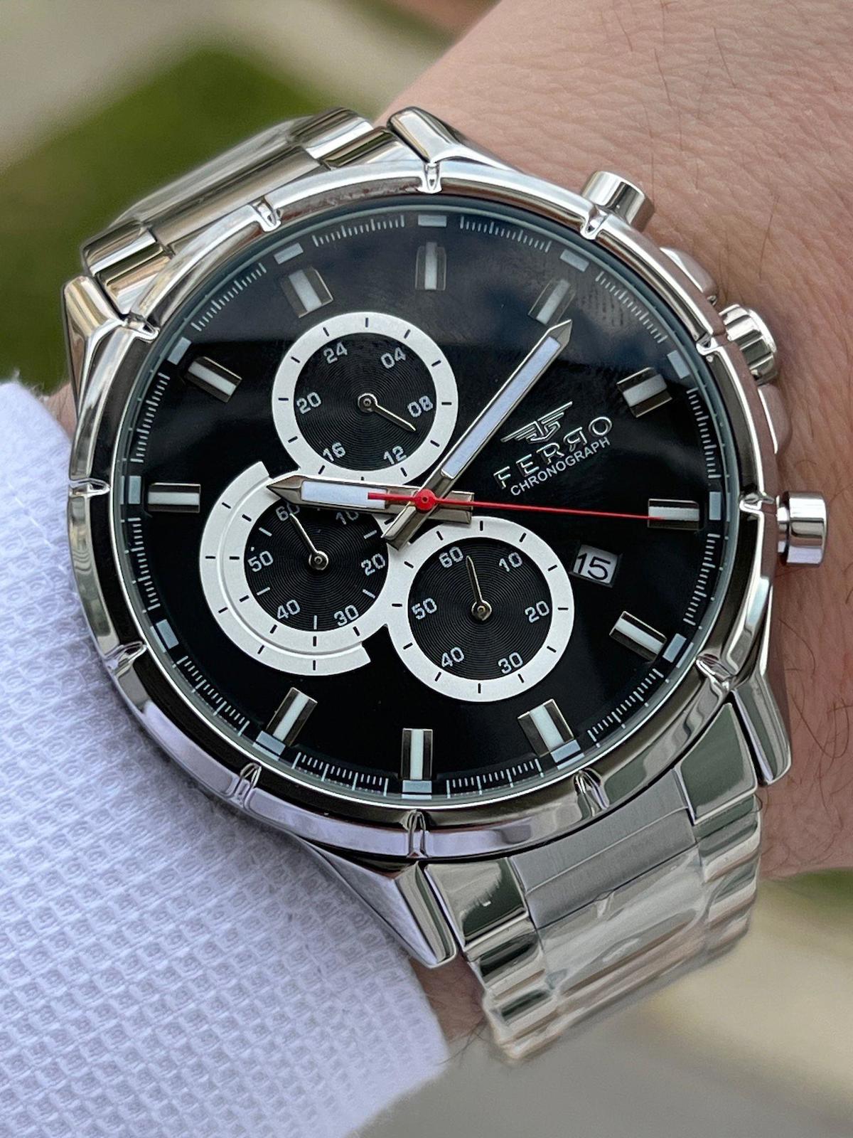 Ferro EFM31461-A2 Su Geçirmez Takvimli 44 mm Çelik Kordon Analog Erkek Kol Saati