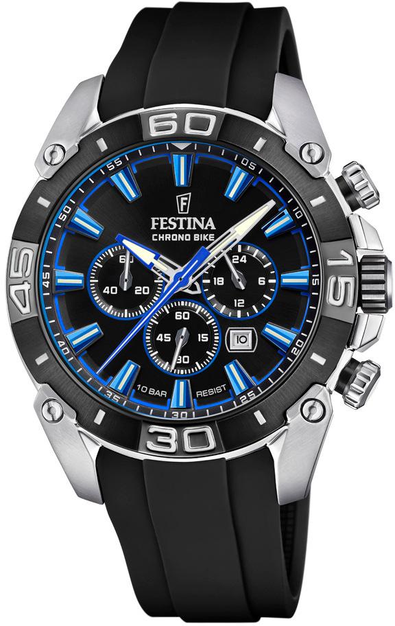 Festina F20544-2 Takvimli 45 mm Siyah Silikon Kordon Analog Kol Saati