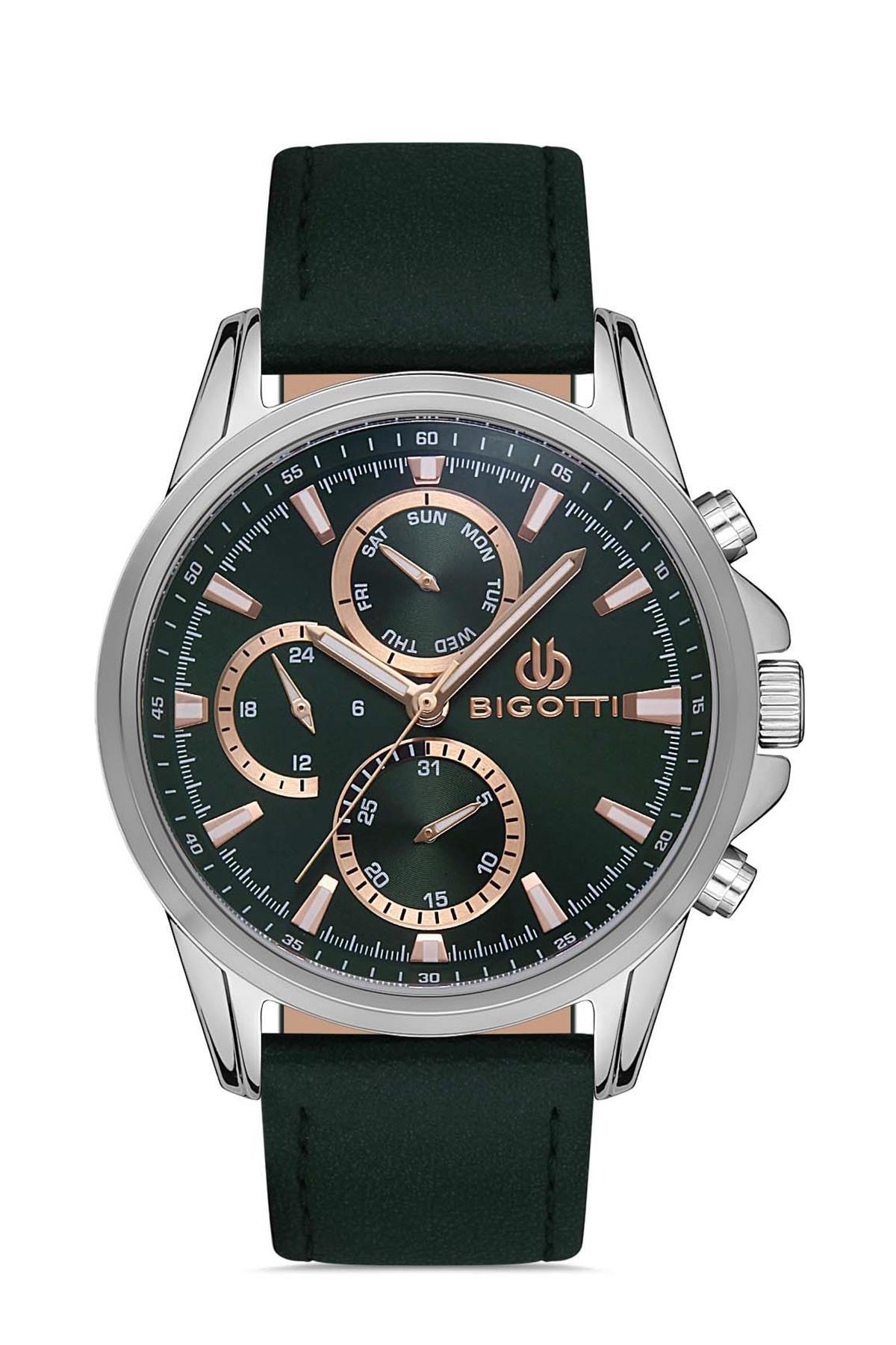 Bigotti BG.1.10443.3 Takvimli 42 mm Yeşil Deri Kordon Analog Erkek Kol Saati