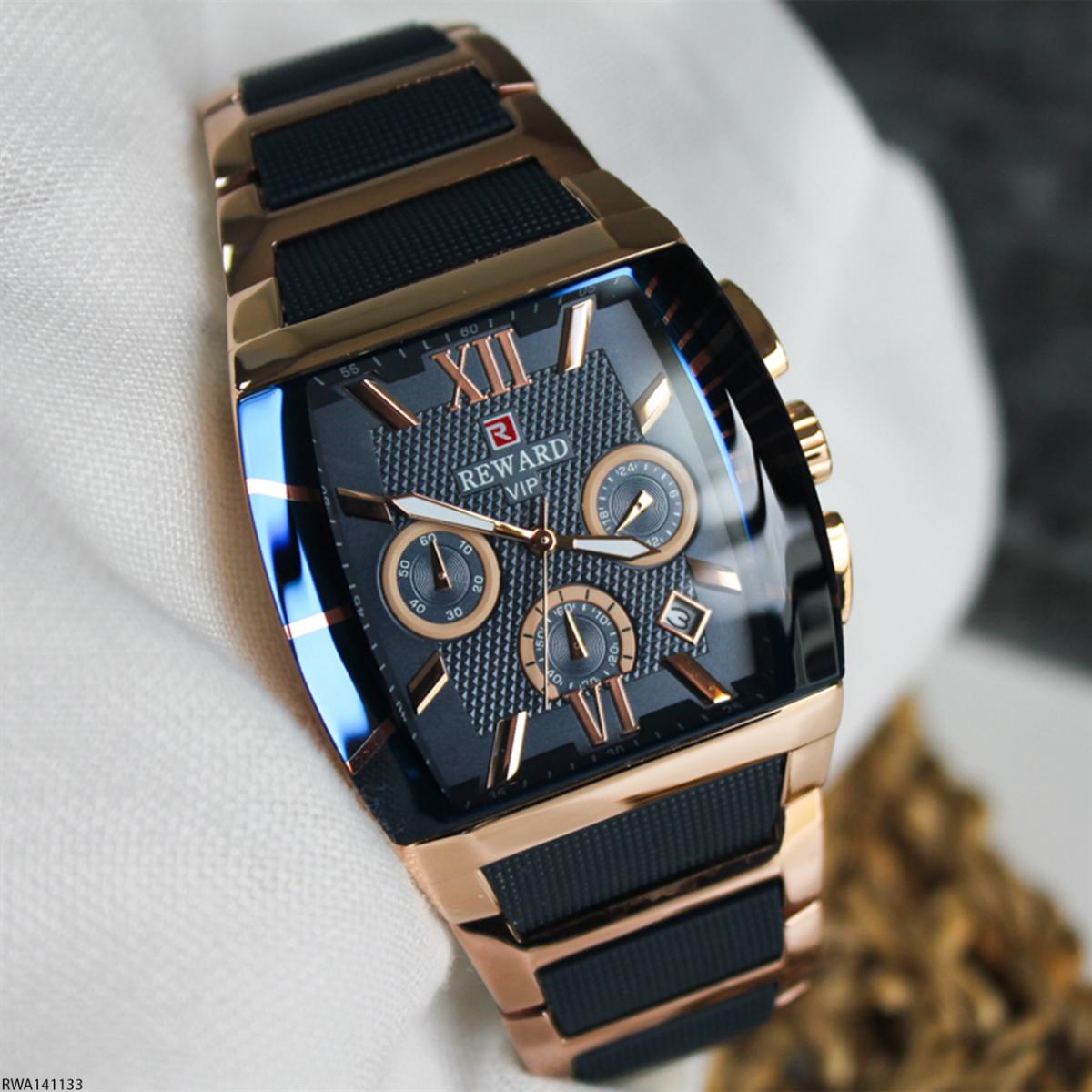 Reward RWA141133 Takvimli 45 mm Lacivert-Rose Gold Metal Kordon Analog Erkek Kol Saati