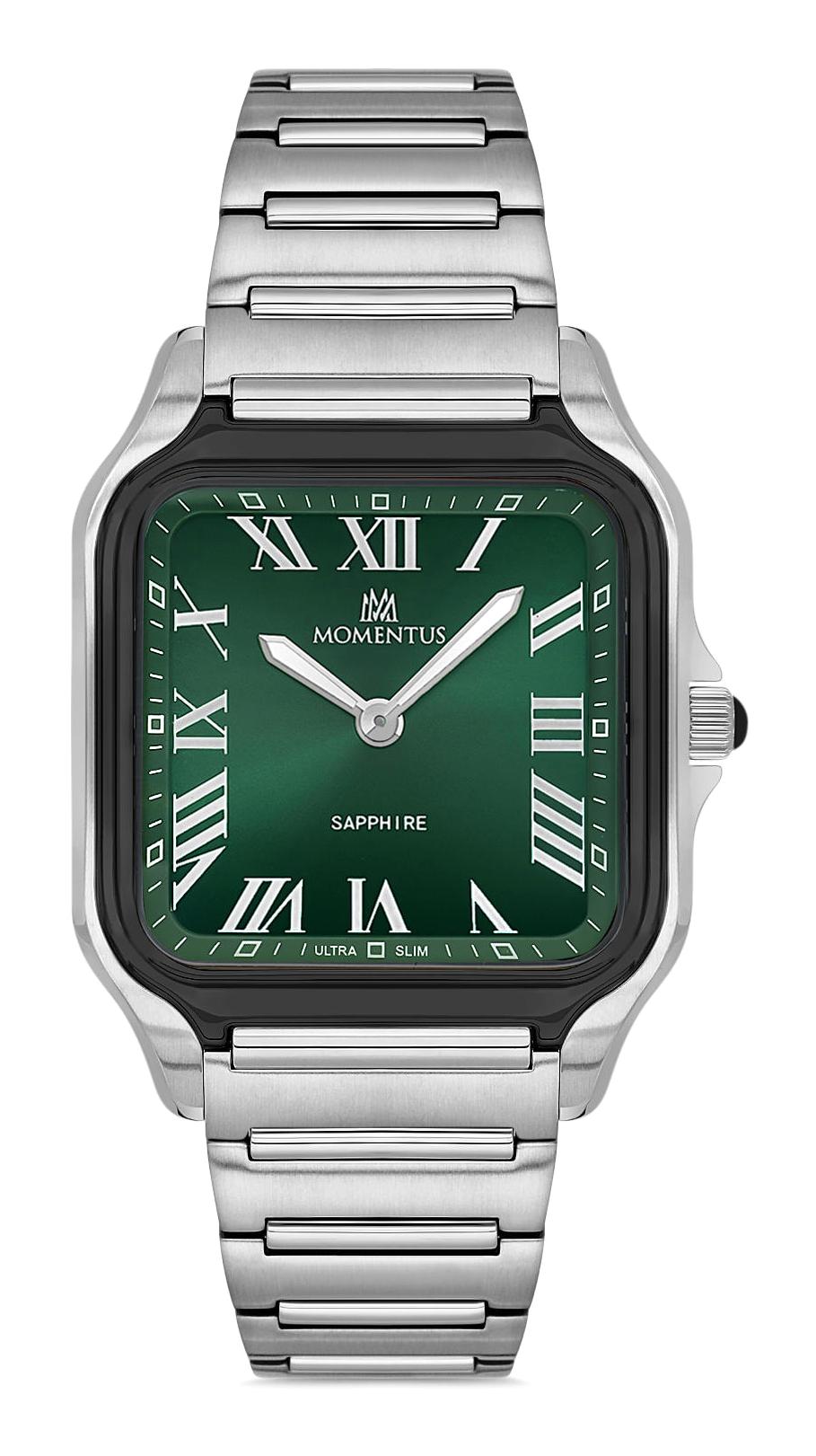 Momentus EM348T-15SS Takvimli 38 mm Çelik Kordon Analog Erkek Kol Saati
