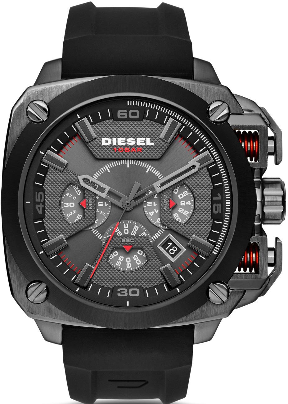 Diesel DZ7356 Takvimli 42 mm Siyah Silikon Kordon Analog Erkek Kol Saati