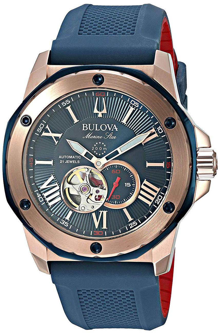 Bulova 98A227 44 mm Lacivert Silikon Kordon Analog Kol Saati