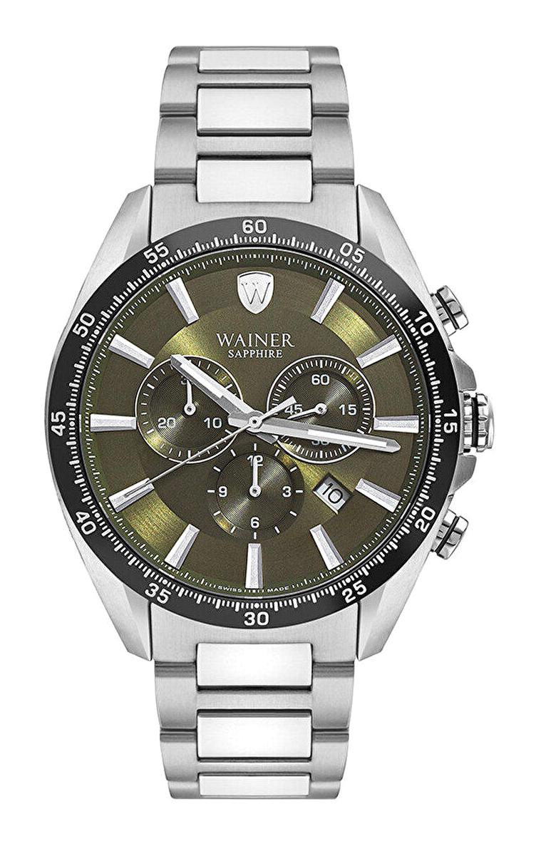 Wainer WA.19300-C Pusulalı Takvimli 44 mm Çelik Kordon Analog Erkek Kol Saati
