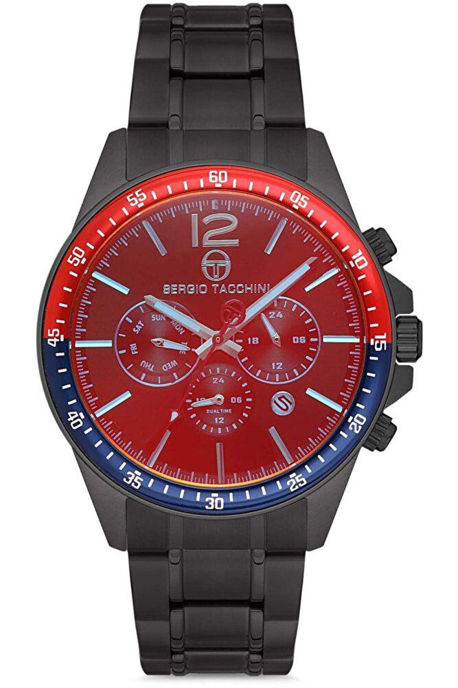 Sergio Tacchini ST.1.10121.5 Takvimli 45 mm Siyah Metal Kordon Analog Erkek Kol Saati